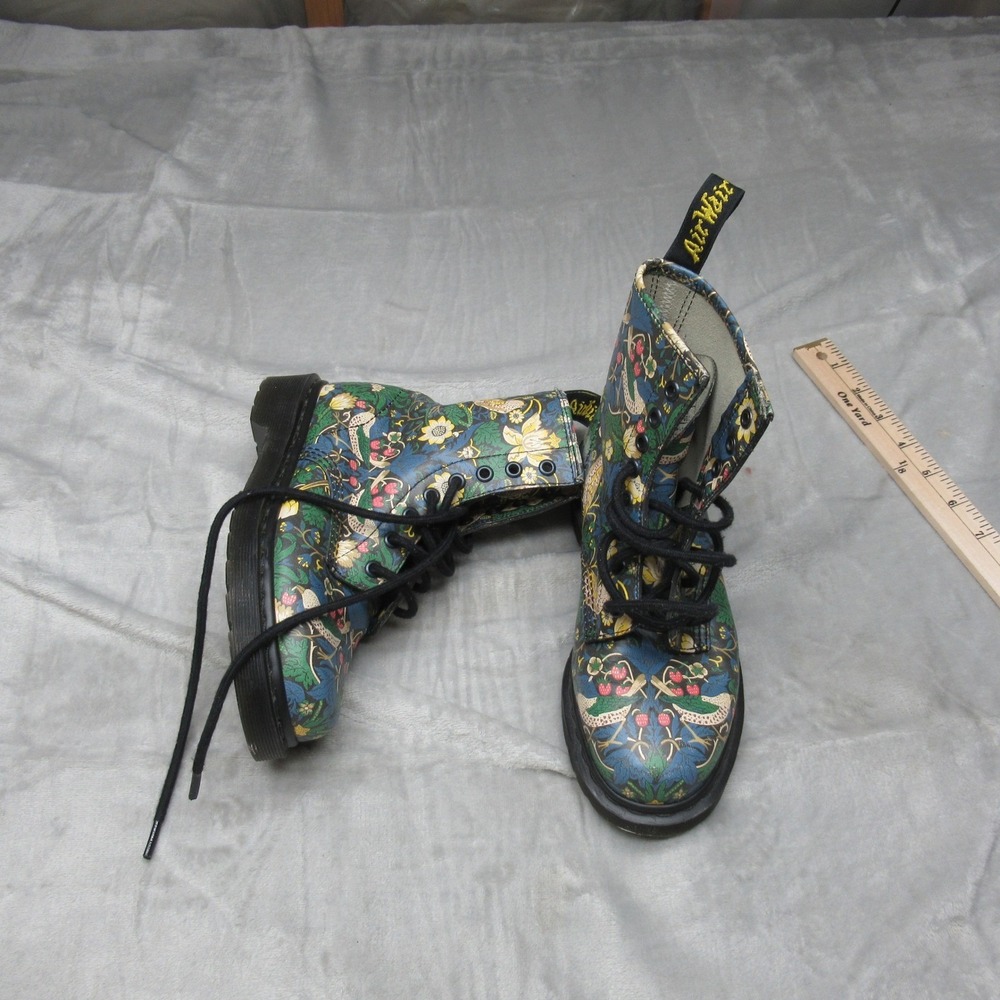 Dr Martens x Liberty Strawberry Boots Ladies 5 Floral Print Morris Leather RARE